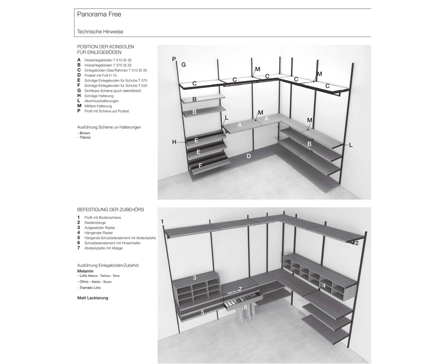 Livitalia Panorama Design accessoires voor kleedkamersystemen Livitalia Panorama Design accessoires voor kleedkamersystemen