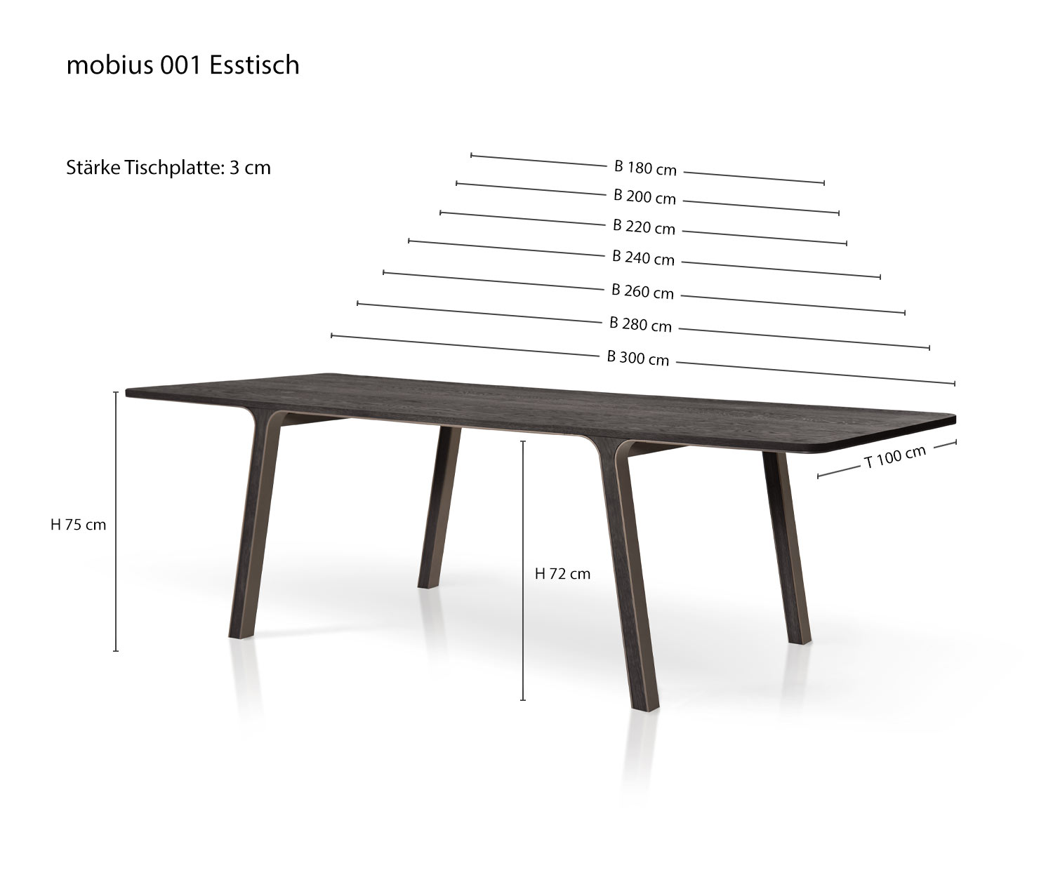 Design eetkamertafel mobius 001 van al2 Schets Afmetingen Specificaties Afmetingen Design eetkamertafel mobius 001 van al2 Schets Afmetingen Specificaties Afmetingen