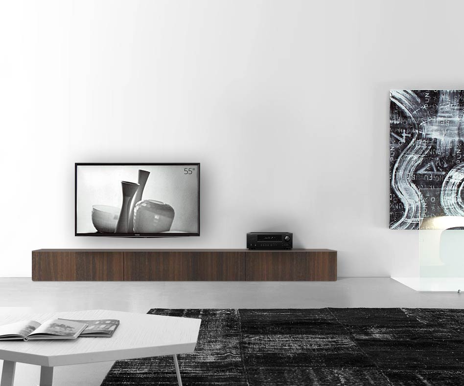Livitalia Houten design lowboard configurator vloer 300 cm 32 cm 46 cm bruin eiken Livitalia Houten design lowboard configurator vloer 300 cm 32 cm 46 cm bruin eiken