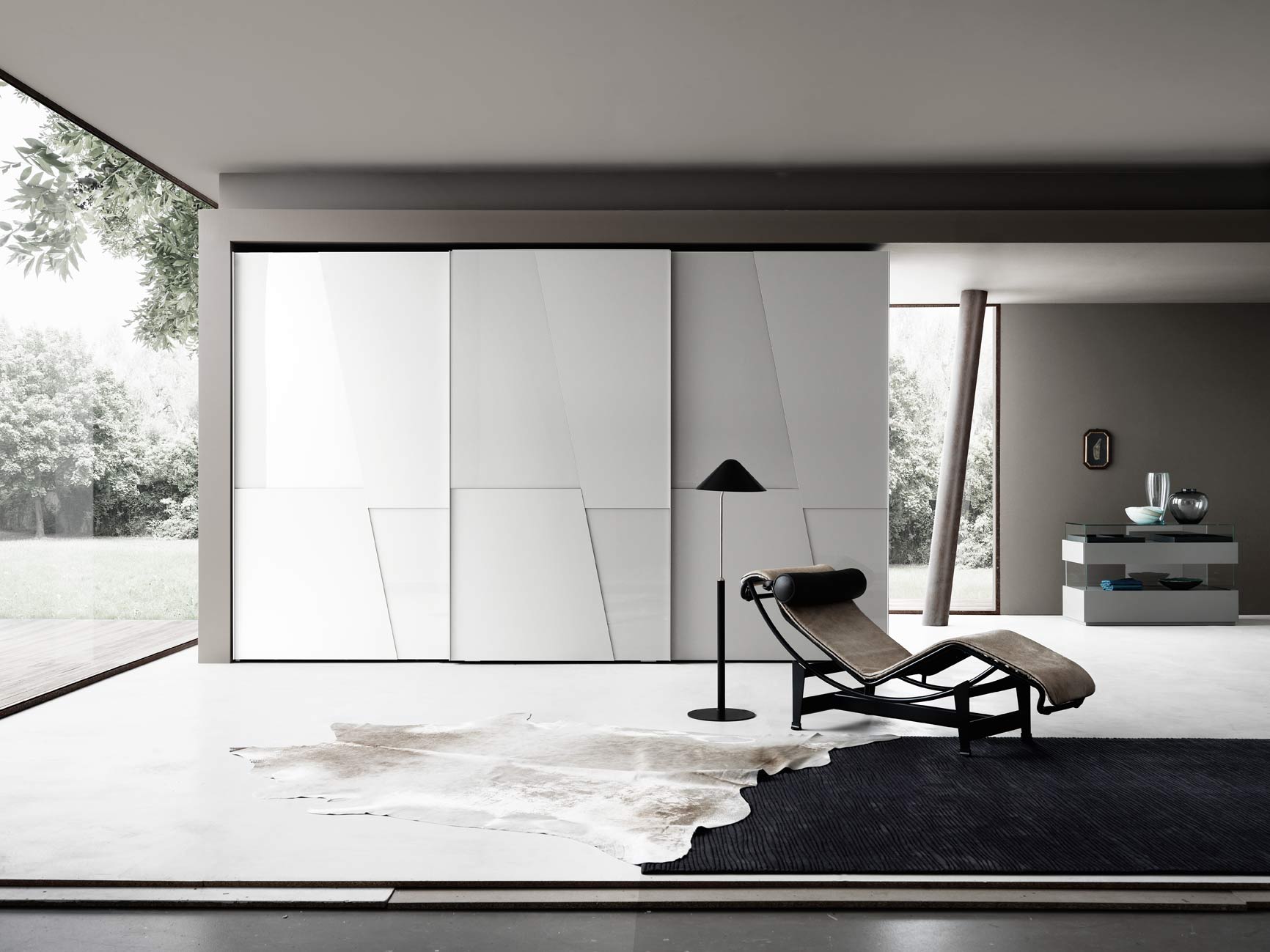 Schuifdeurkast met diagonaal design