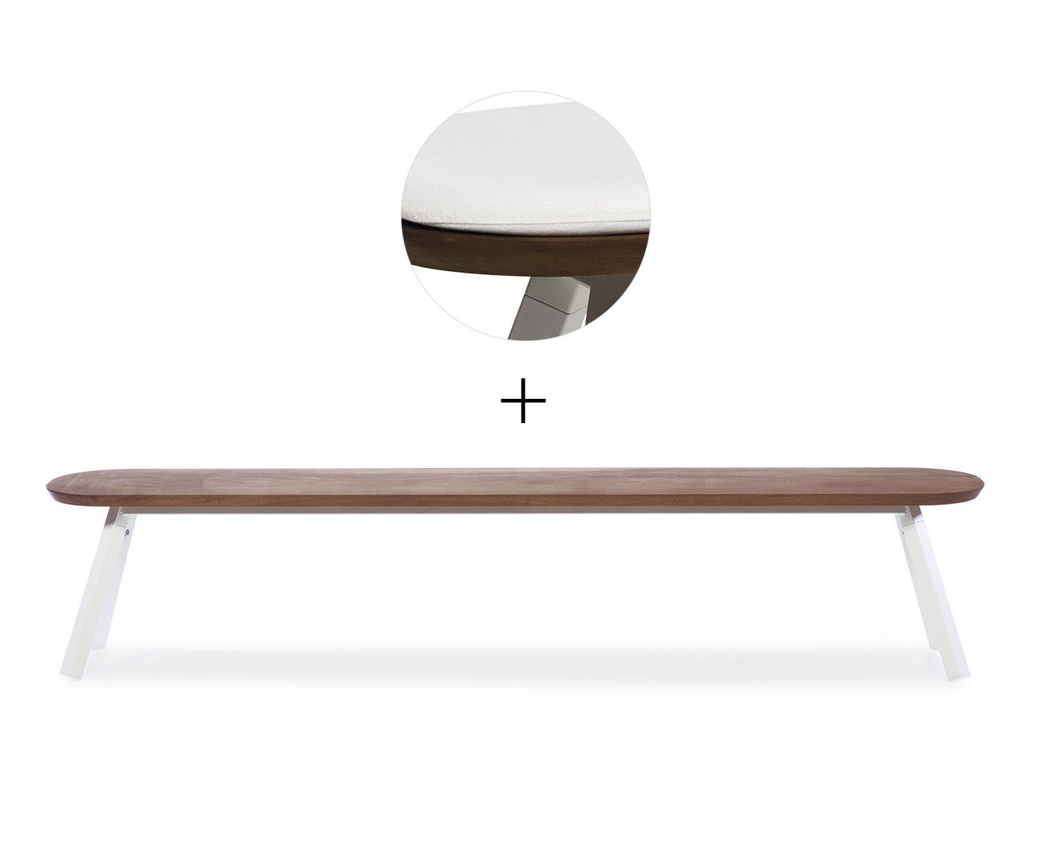 RS Barcelona Ping Pong Bank Wit B220 cm Wit Buiten RS Barcelona Ping Pong Bank Wit B220 cm Wit Buiten