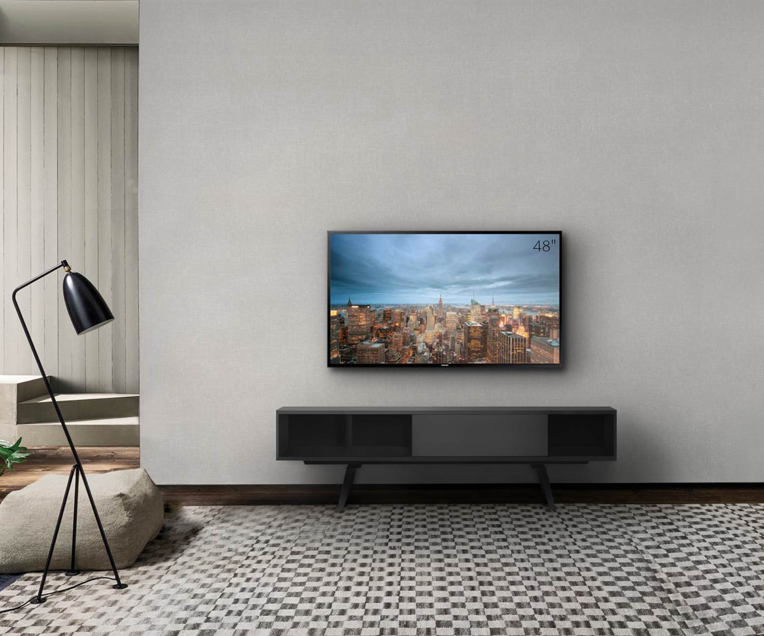 al2 e klipse 005 TV-design lowboard met lade met open vak in zwart al2 e klipse 005 TV-design lowboard met lade met open vak in zwart