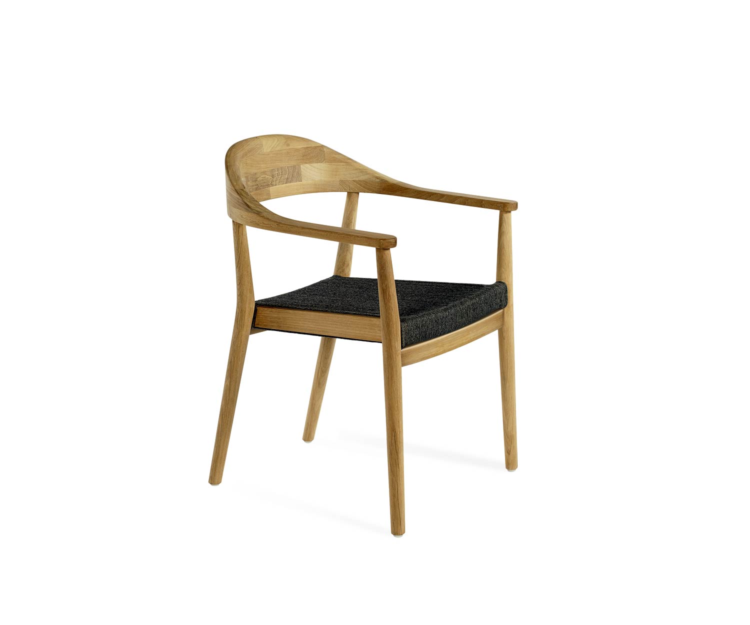 Exclusieve Oasiq design teakhouten fauteuil met geweven zitting