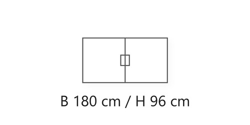 L 180 cm / H 96 cm / P 3,8 cm
