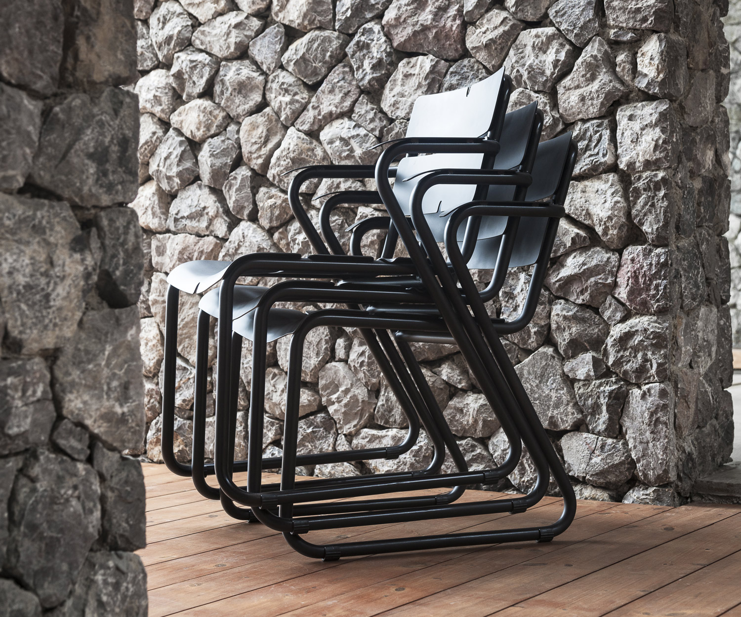 Hoogwaardige Oasiq Corail aluminium stoel met stapelbare armleuningen
