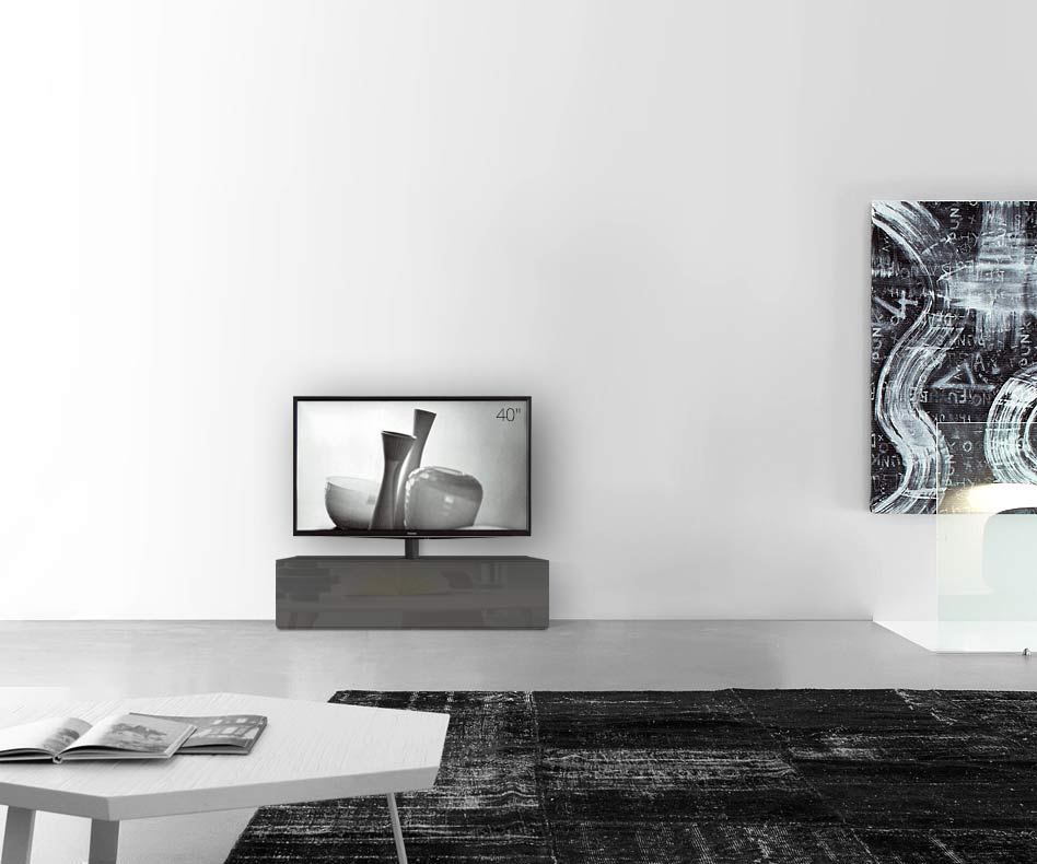 Design lowboard configurator met TV-bevestiging basisbreedte 120 33,5 45 midden glans donkergrijs