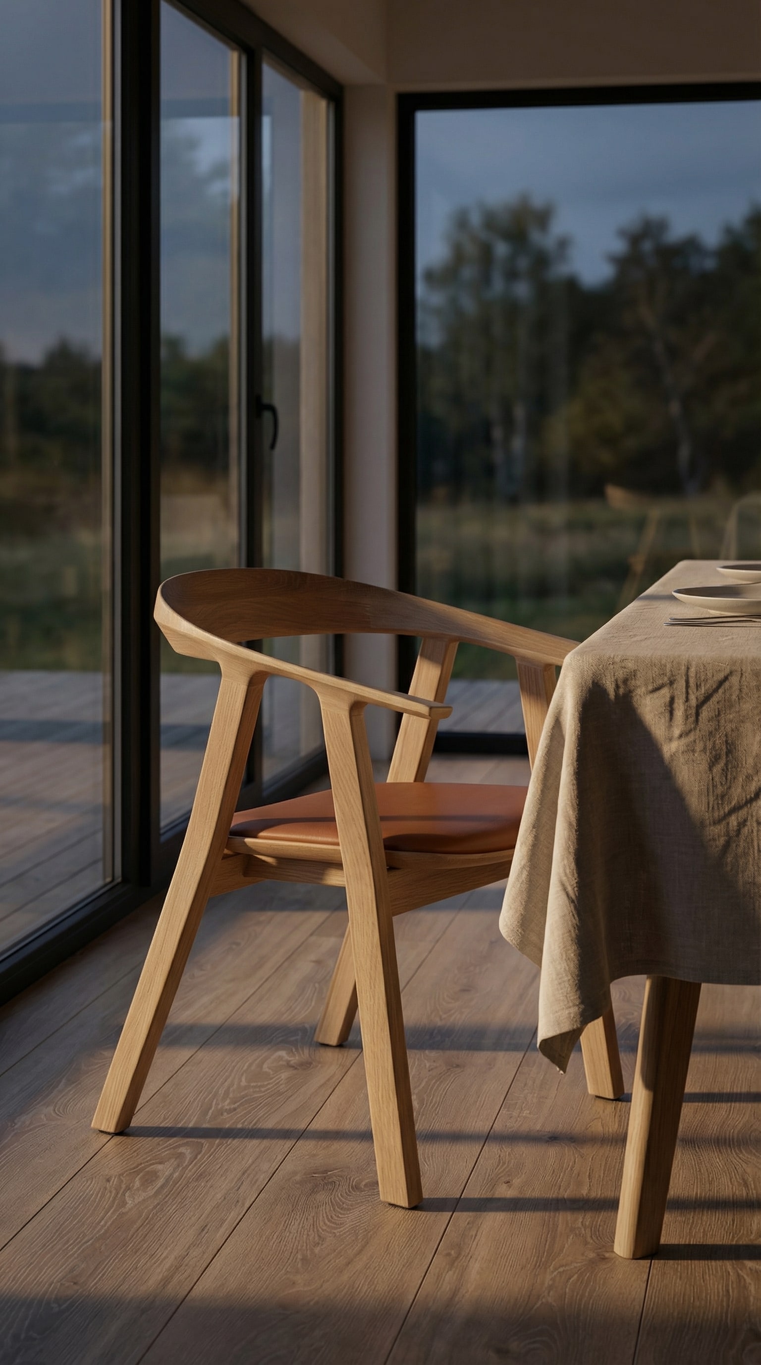 Chaise en bois Prostoria Rhomb en bois massif clair avec assise en cuir Chaise en bois Prostoria Rhomb en bois massif clair avec assise en cuir