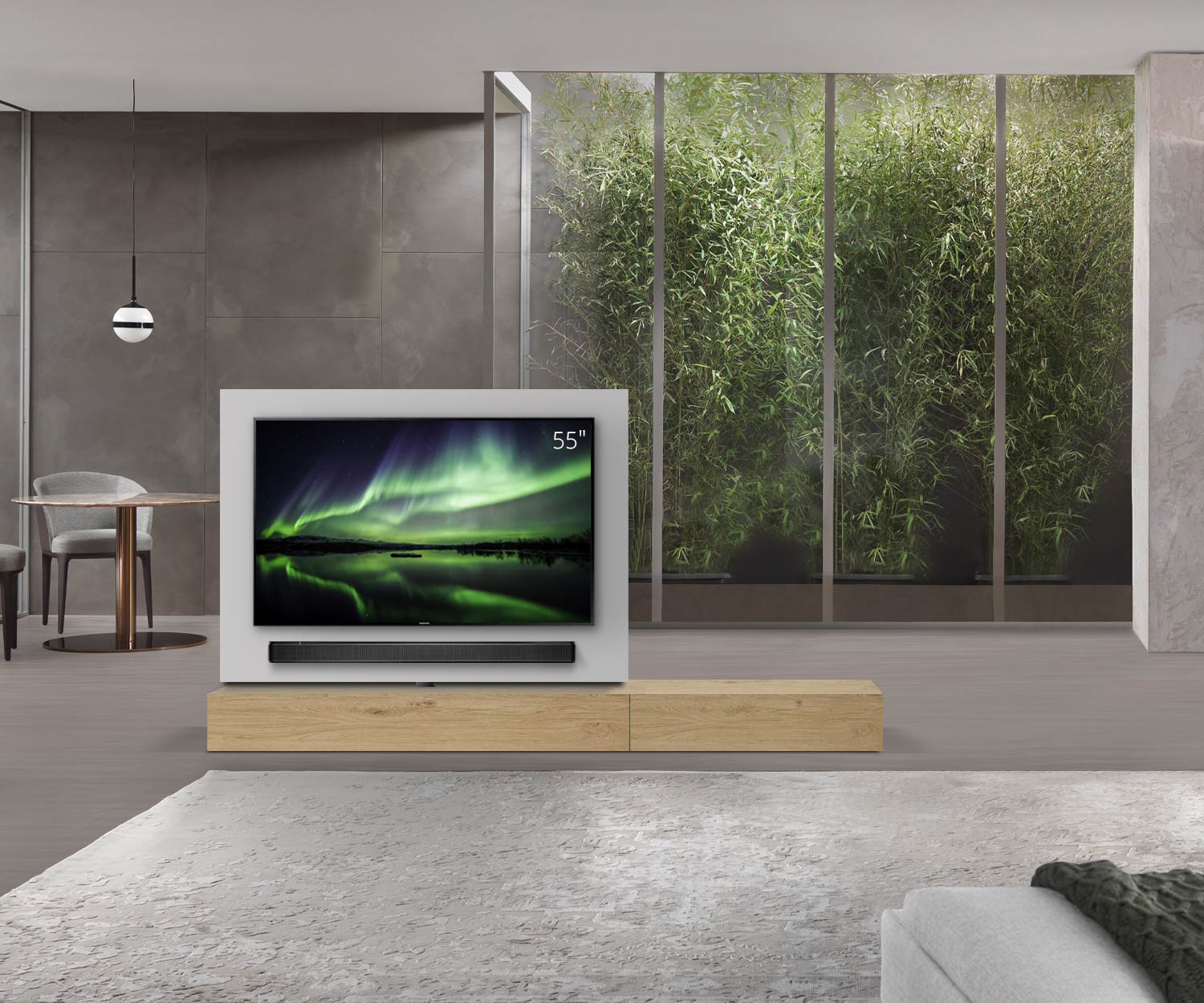 Livitalia Roto Design Lowboard Séparation de pièce avec panneau TV pivotant L150 65 H25 P47 EiHe B90re oBox Livitalia Roto Design Lowboard Séparation de pièce avec panneau TV pivotant L150 65 H25 P47 EiHe B90re oBox