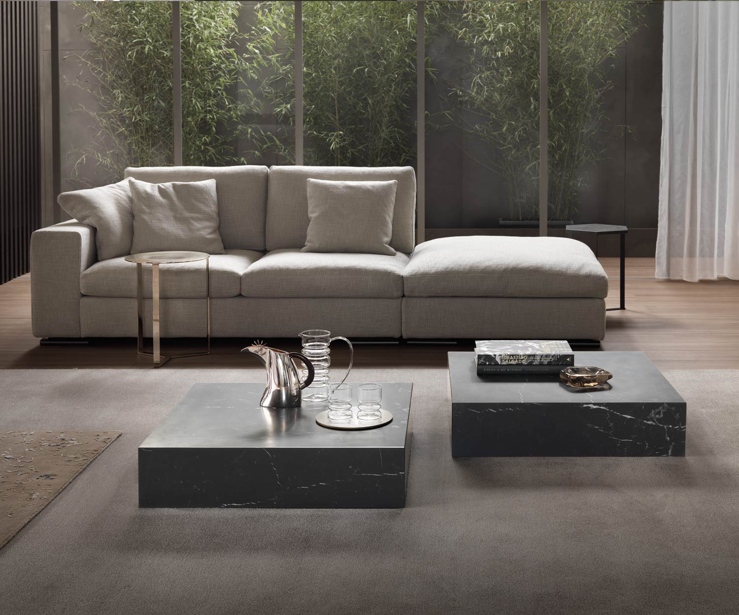 Marelli Design bankstel duo voor zwart marmeren bank Marelli Design bankstel duo voor zwart marmeren bank