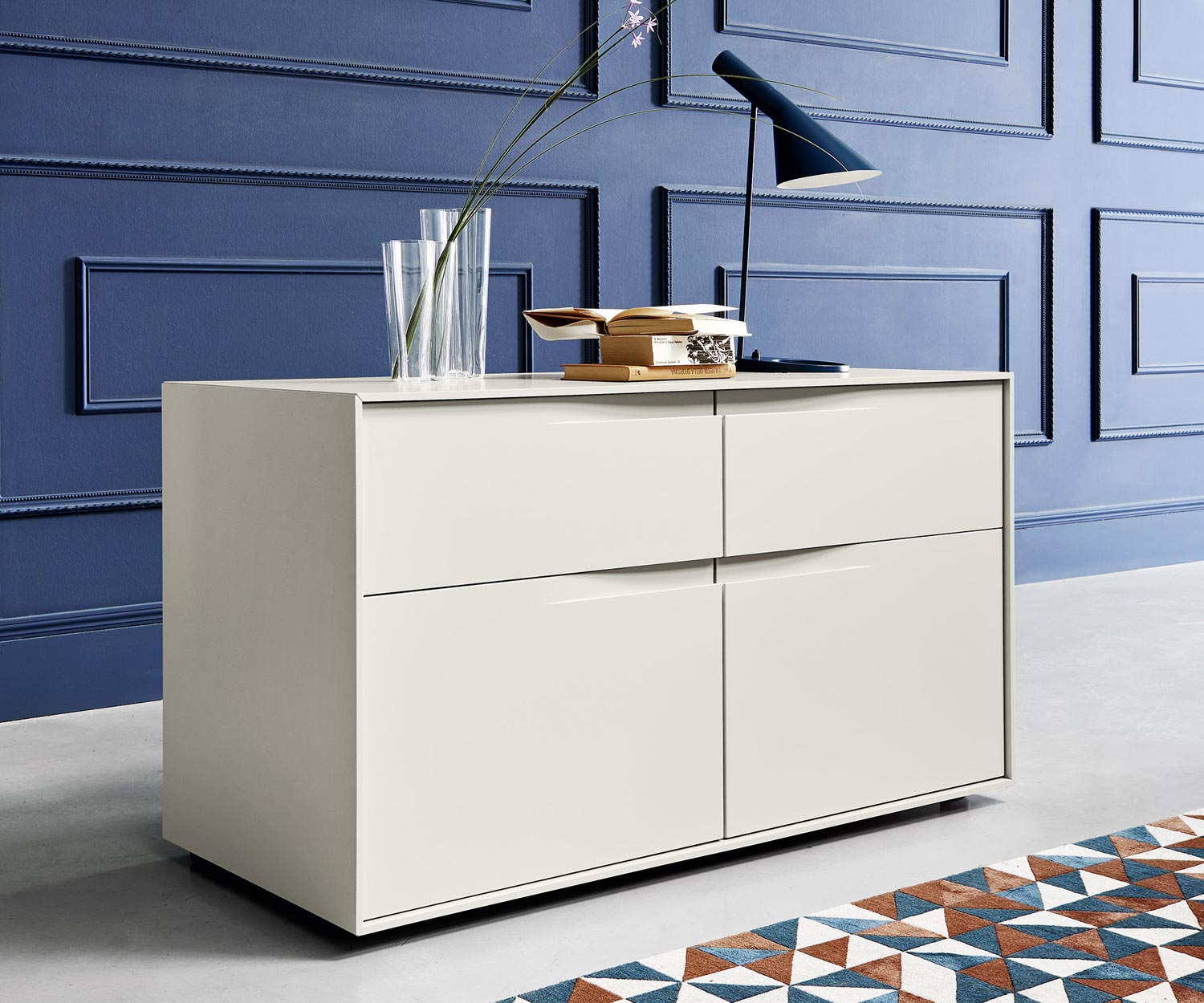 Exclusieve design ladekast Livitalia Vela in mat wit Exclusieve design ladekast Livitalia Vela in mat wit
