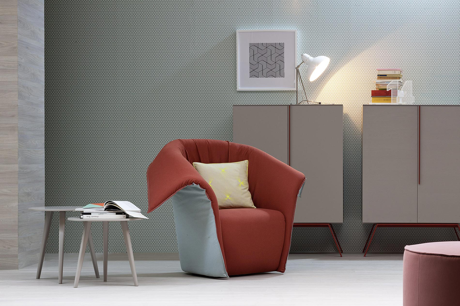 Design fauteuil met konijnenoren