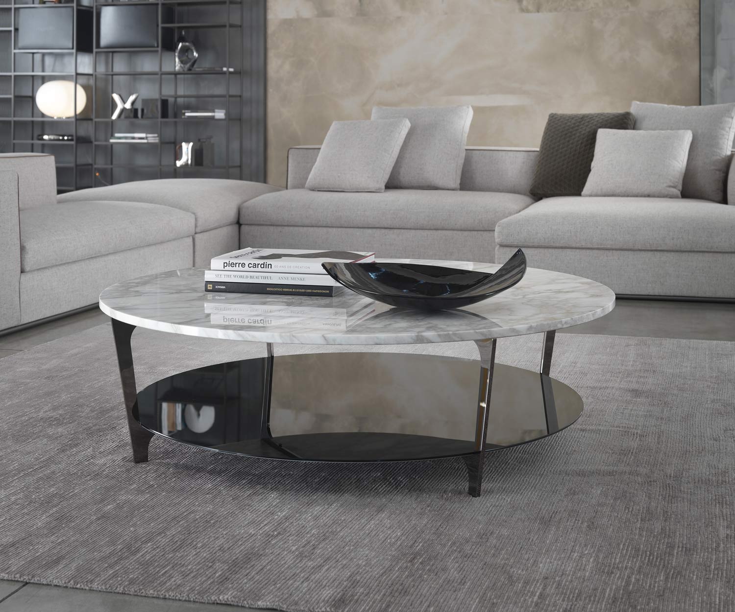 Marelli Tab salontafel in detail met rond tafelblad Marelli Tab salontafel in detail met rond tafelblad