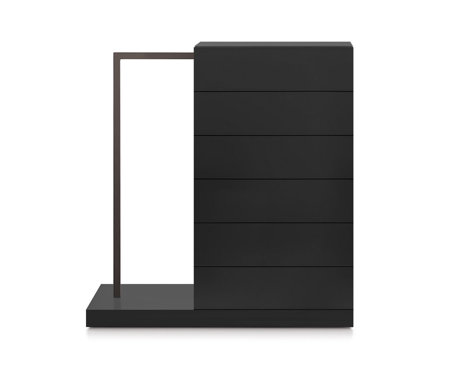 Novamobili Easy6 hoge ladekast + kleerkast links B64cm mat zwart318