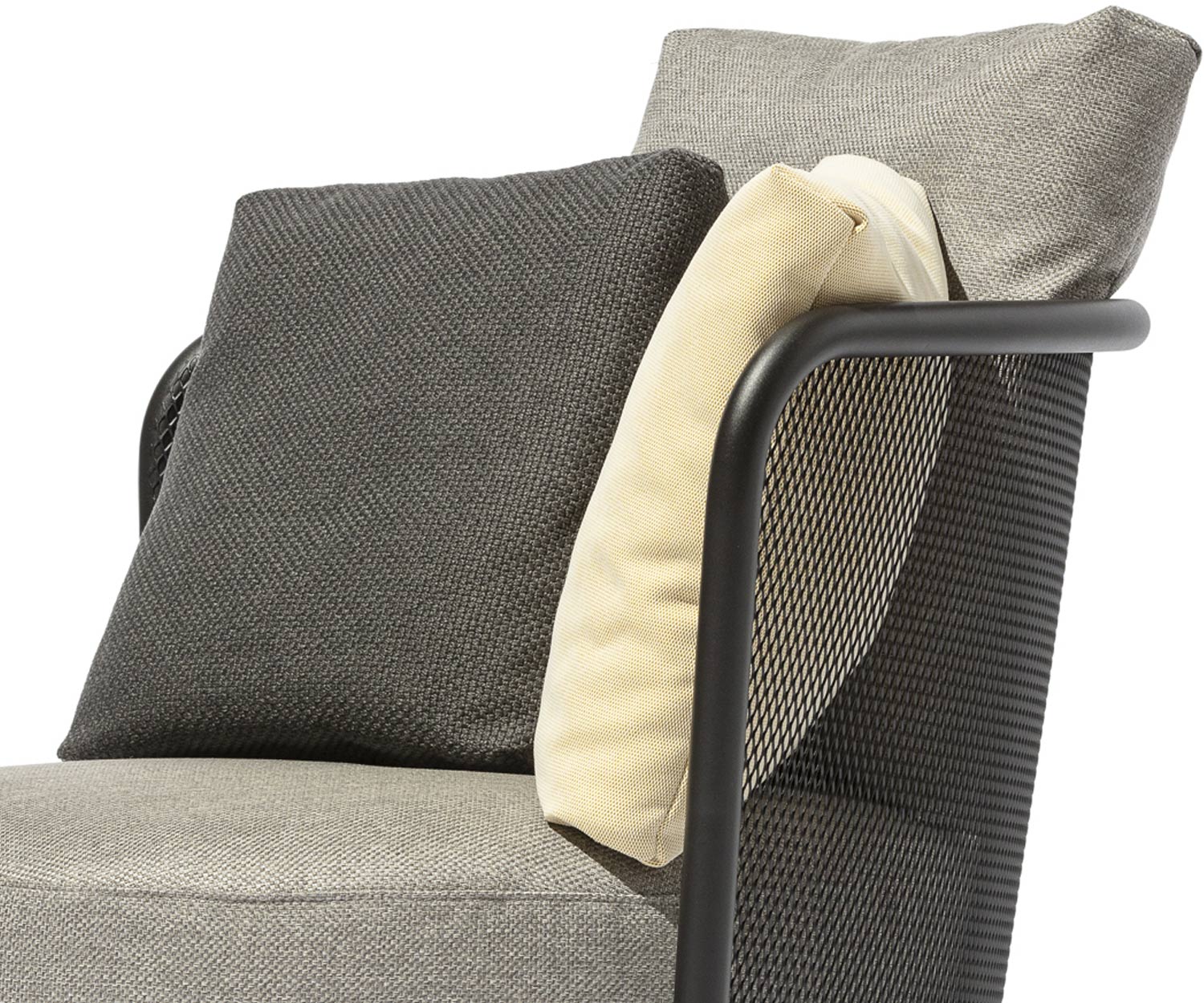 Hoge kwaliteit Todus Baza Ronde design fauteuil in detail Bekleding armleuning stof