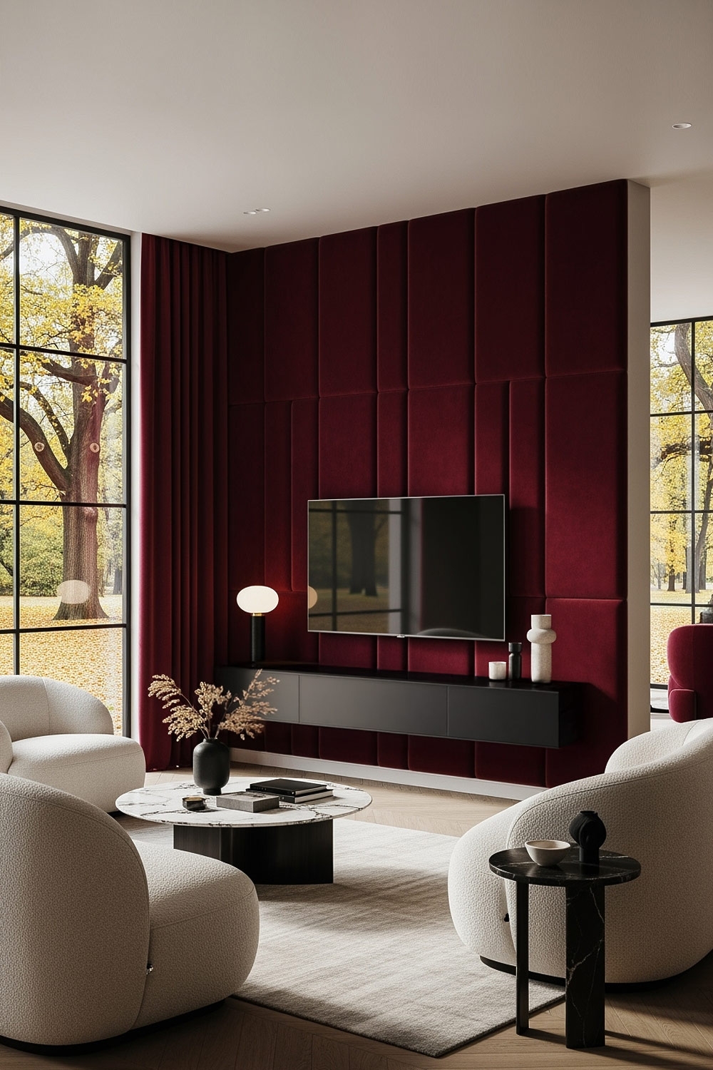 mur-tv-avec-panneau-en-velours-rouge-pour-un-home-cinema-cosy