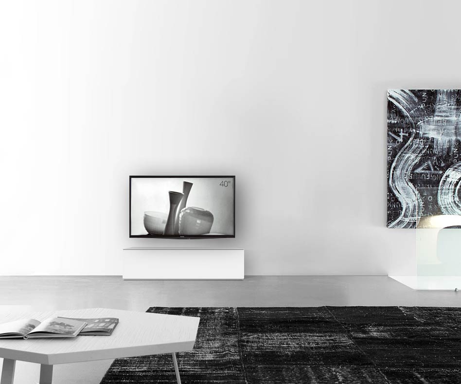 /Design Lowboard sol L120 H35 blanc mat /Design Lowboard sol L120 H35 blanc mat