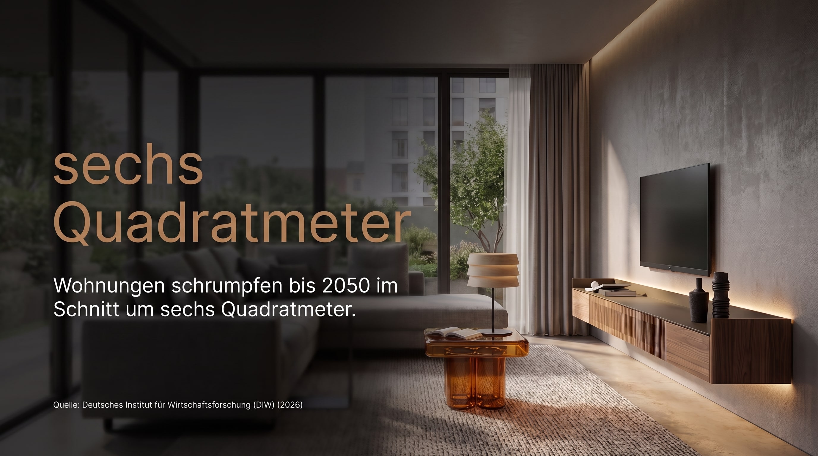 six m&egrave;tres carr&eacute;s &ndash; Les appartements r&eacute;tr&eacute;cissent en moyenne de six m&egrave;tres carr&eacute;s d'ici 2050.