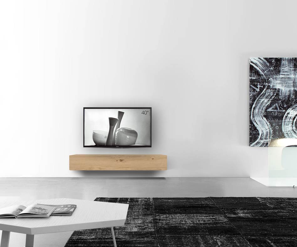 Livitalia Bois Design Lowboard Configurateur mural 150 cm 24 cm 56 cm Chêne clair Livitalia Bois Design Lowboard Configurateur mural 150 cm 24 cm 56 cm Chêne clair