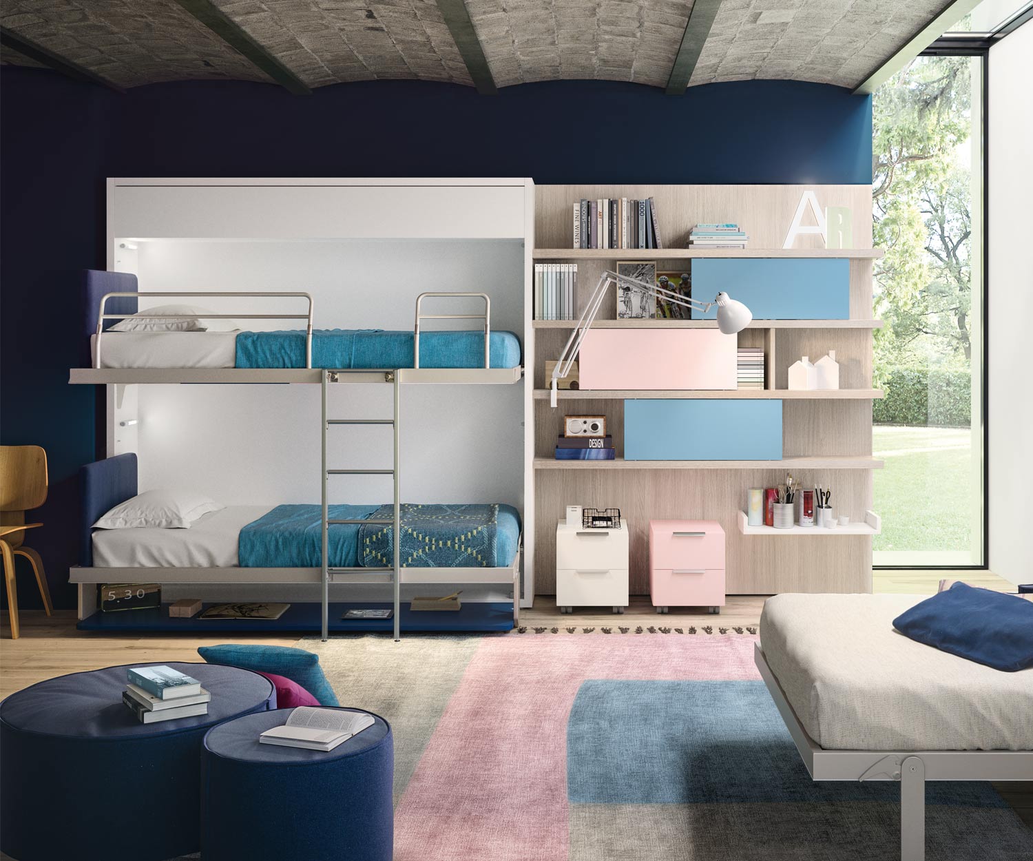 Haute qualité Clei Kali Duo 1943/2200 Chambre d'enfant Lit superposé pour montage mural Haute qualité Clei Kali Duo 1943/2200 Chambre d'enfant Lit superposé pour montage mural