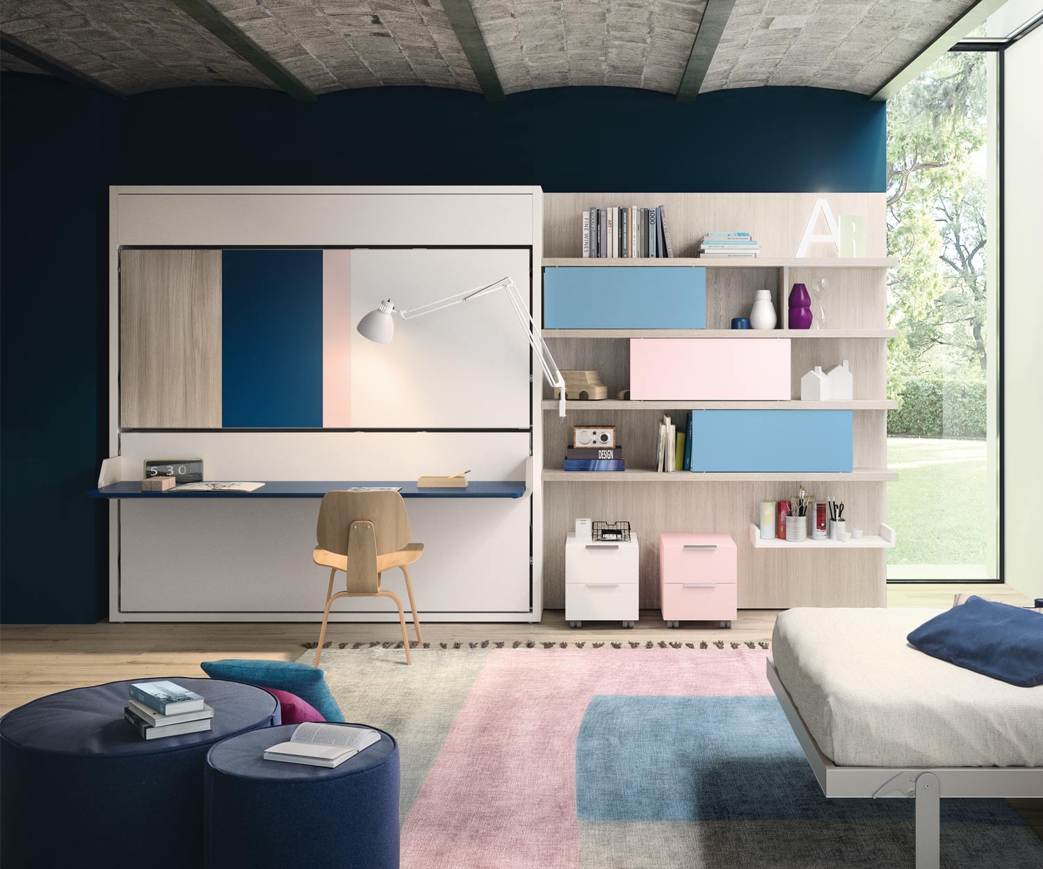 Exclusief opklapbed KALI DUO 1943 / 2200 design met bureau Exclusief opklapbed KALI DUO 1943 / 2200 design met bureau