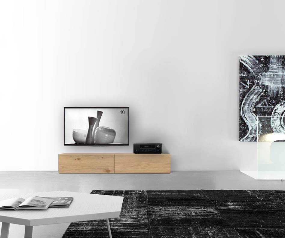 Livitalia Wood design lowboard configurator Floor 180 cm 32 cm 46 cm licht eiken Livitalia Wood design lowboard configurator Floor 180 cm 32 cm 46 cm licht eiken