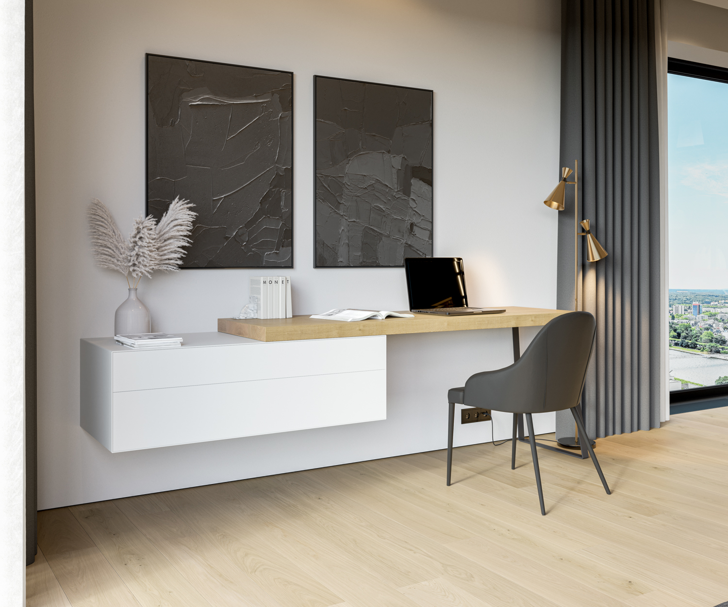Design bureau voor thuiskantoor met ladekast Design bureau voor thuiskantoor met ladekast