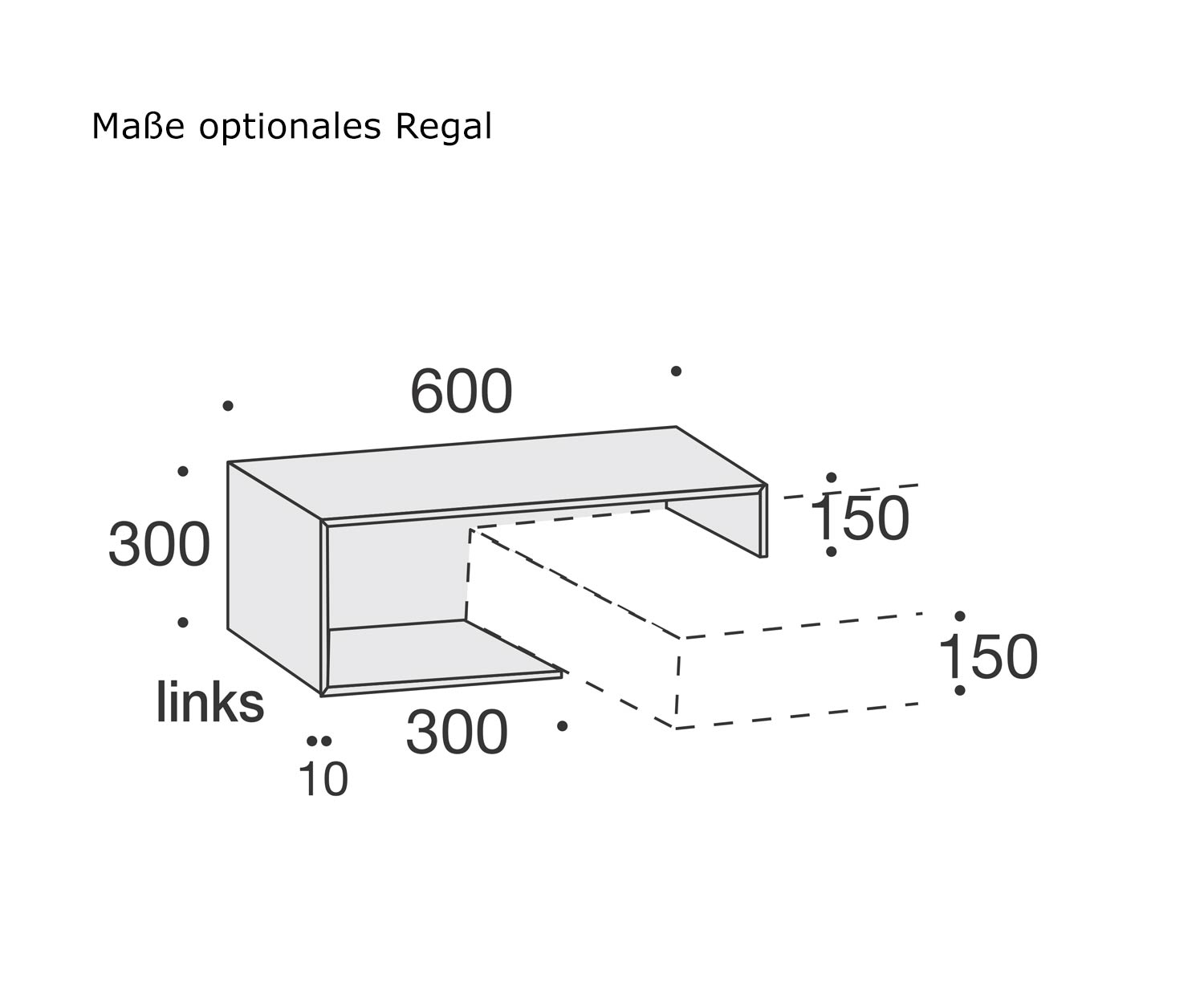 Ecletto design nachtkastje 1 optionele plank