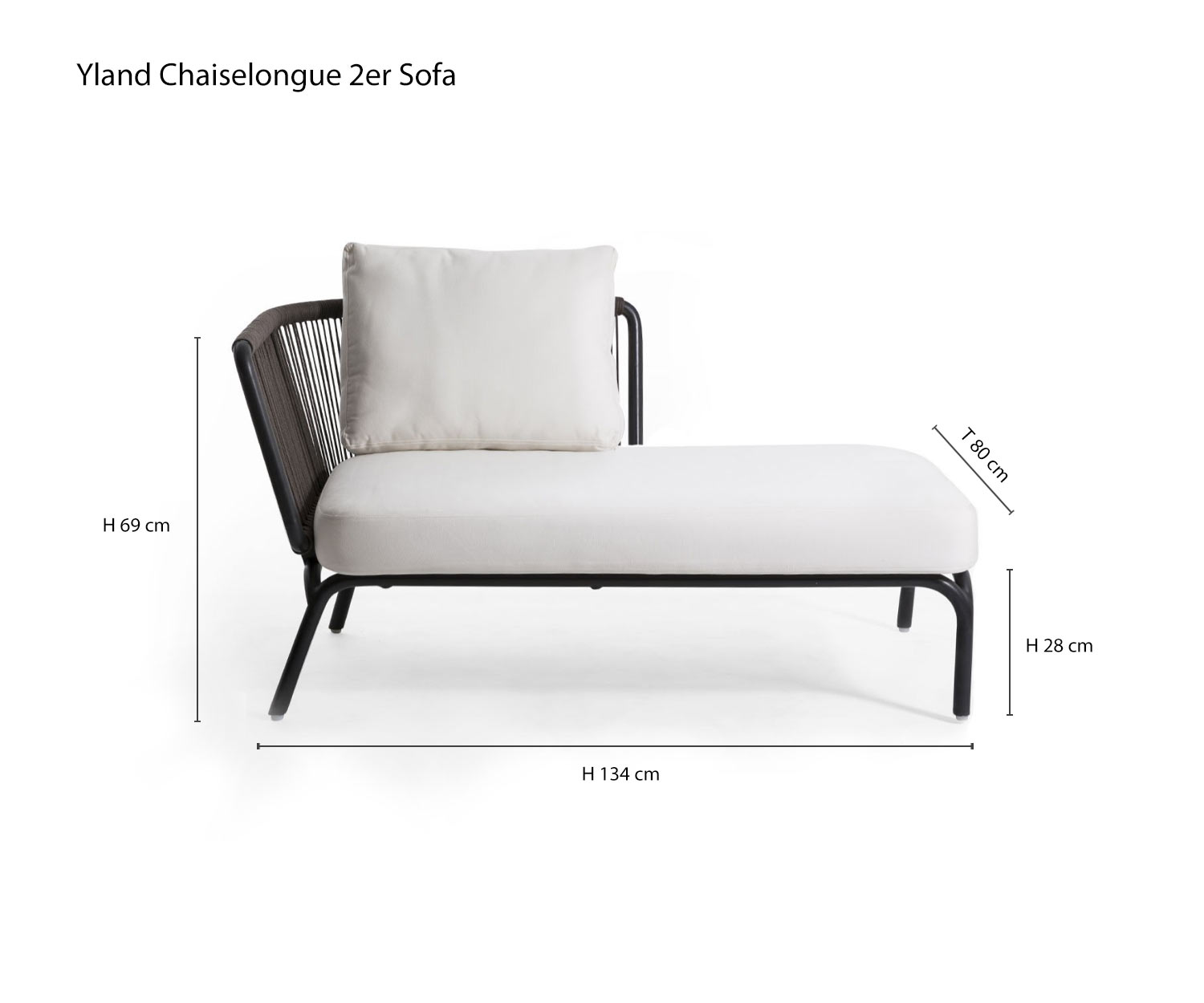Chaise longue 2 places Canapé design Yland de Oasiq Esquisse Dimensions Dimensions Chaise longue 2 places Canapé design Yland de Oasiq Esquisse Dimensions Dimensions