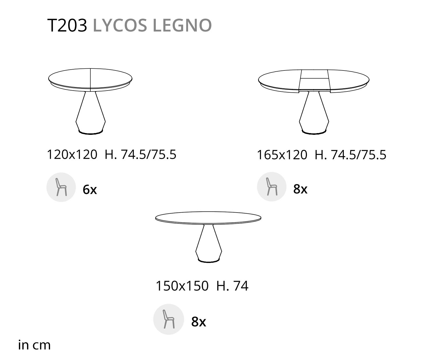 OzzioLycos T203 Ronde design eettafel keramisch tafelblad