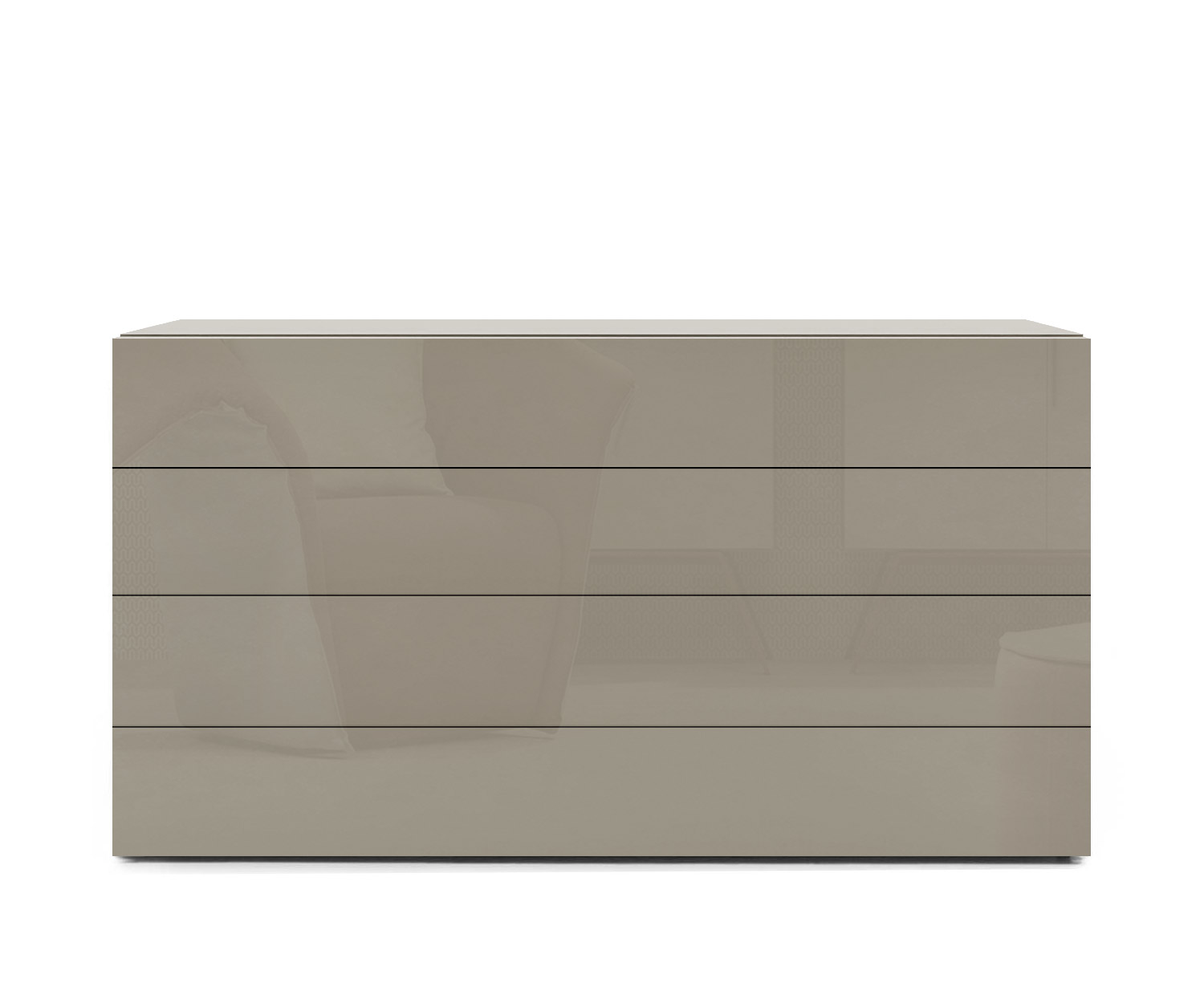 Novamobili Design ladekast Easy 4 laden B 128cm zand glanzend Novamobili Design ladekast Easy 4 laden B 128cm zand glanzend