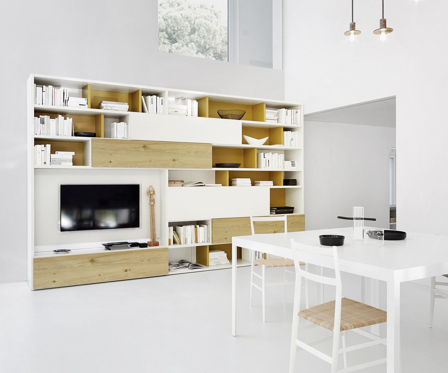 Exclusif Livitalia Bibliothèque design C51 en blanc mat Exclusif Livitalia Bibliothèque design C51 en blanc mat