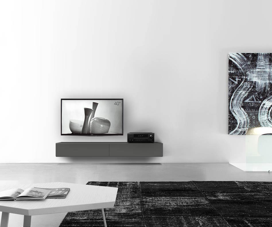 /Design lowboard wand B180 H25 5 mat donkergrijs /Design lowboard wand B180 H25 5 mat donkergrijs