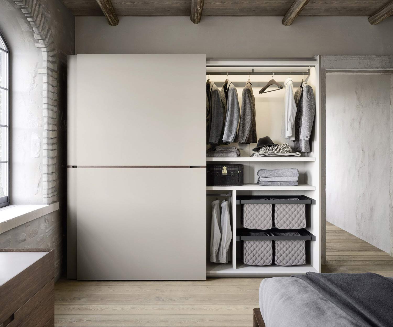 Novamobili Middle Armoire avec portes coulissantes minimal modern luxury