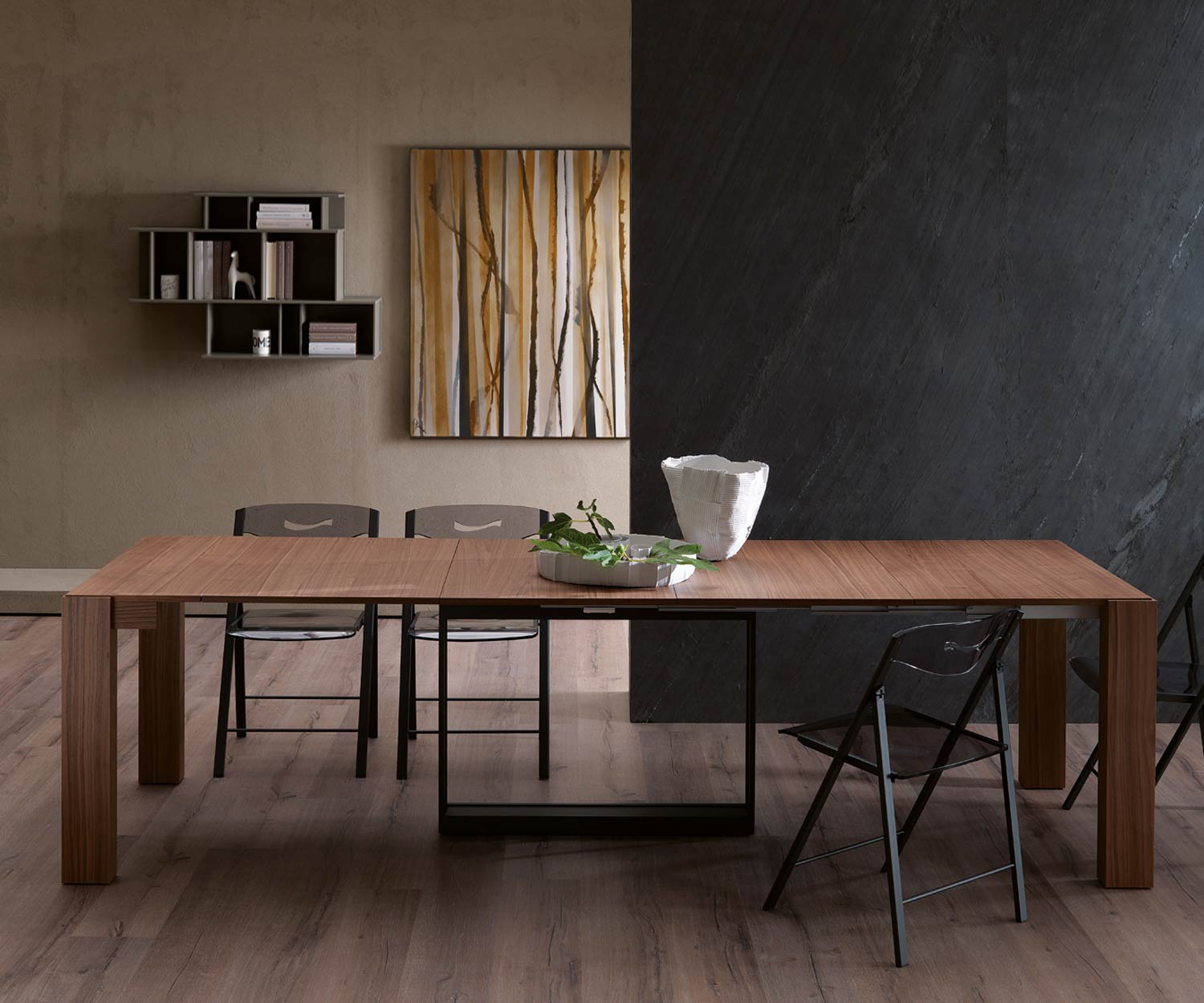 Ozzio Console A4 table de salle à manger extensible noyer Ozzio Console A4 table de salle à manger extensible noyer