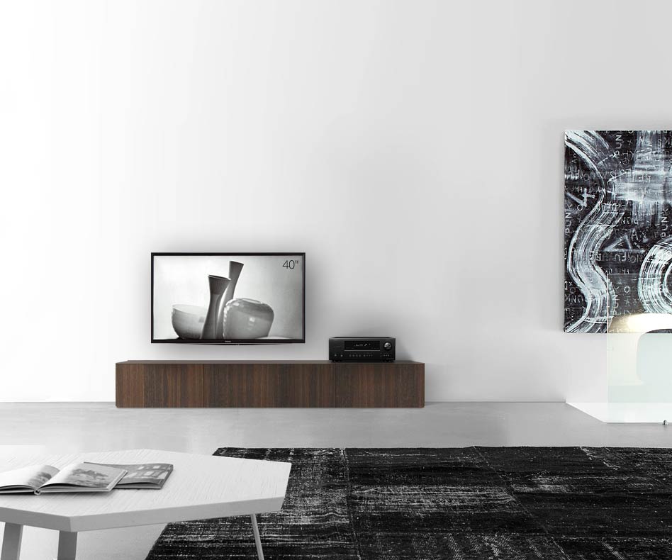 Livitalia Wood design lowboard configurator vloer 210 cm 32 cm 46 cm bruin eiken