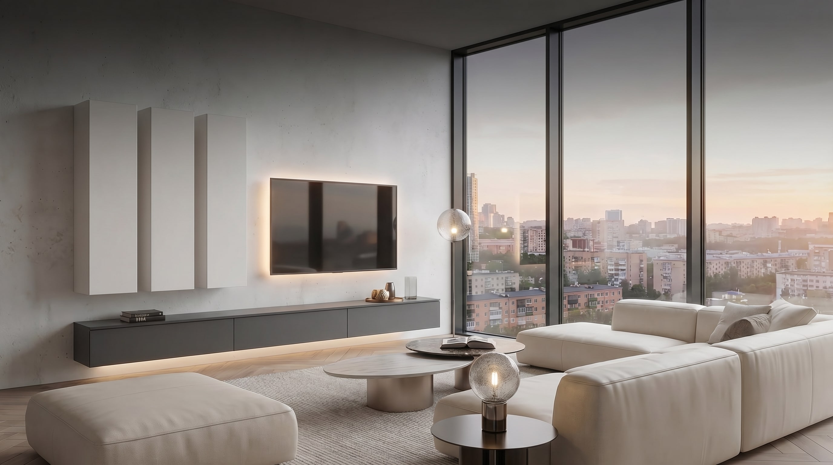 Lichte woonkamer inrichting: De Milanese truc