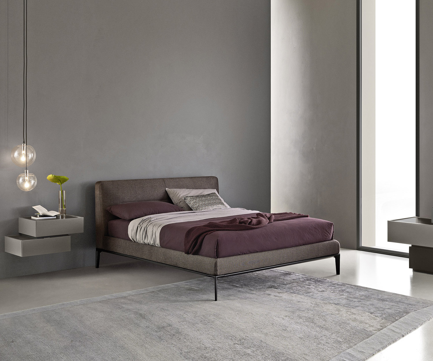Comfortabel Livitalia Design Dorian bed op smalle poten Comfortabel Livitalia Design Dorian bed op smalle poten