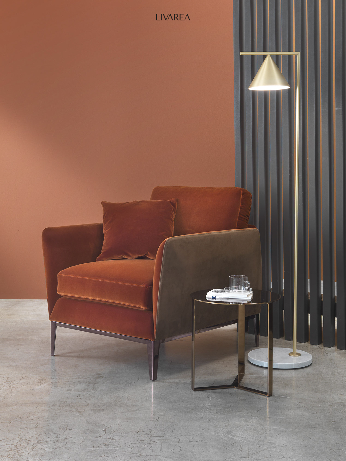 Knusse fauteuil met fluwelen hoes Knusse fauteuil met fluwelen hoes