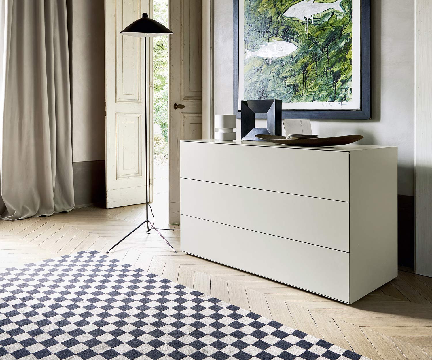 Exclusif Livitalia Commode design Ecletto blanc mat
