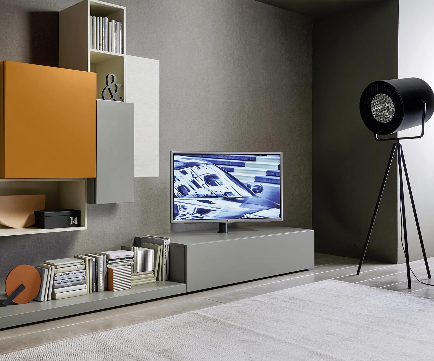 Hoge kwaliteit Livitalia Design Vesa design lowboard TV-meubel met draaibare TV-bevestiging Hoge kwaliteit Livitalia Design Vesa design lowboard TV-meubel met draaibare TV-bevestiging