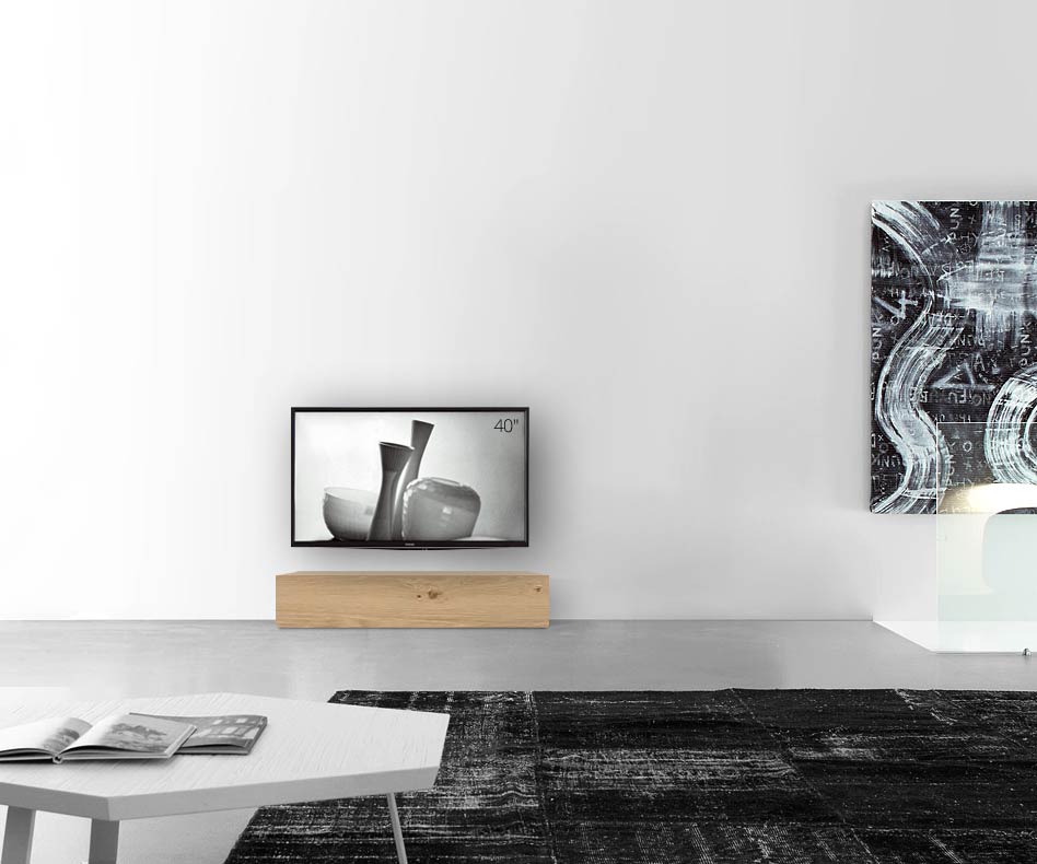 Livitalia Houten design lowboard configurator basis 120 cm 24 cm 46 cm licht eiken