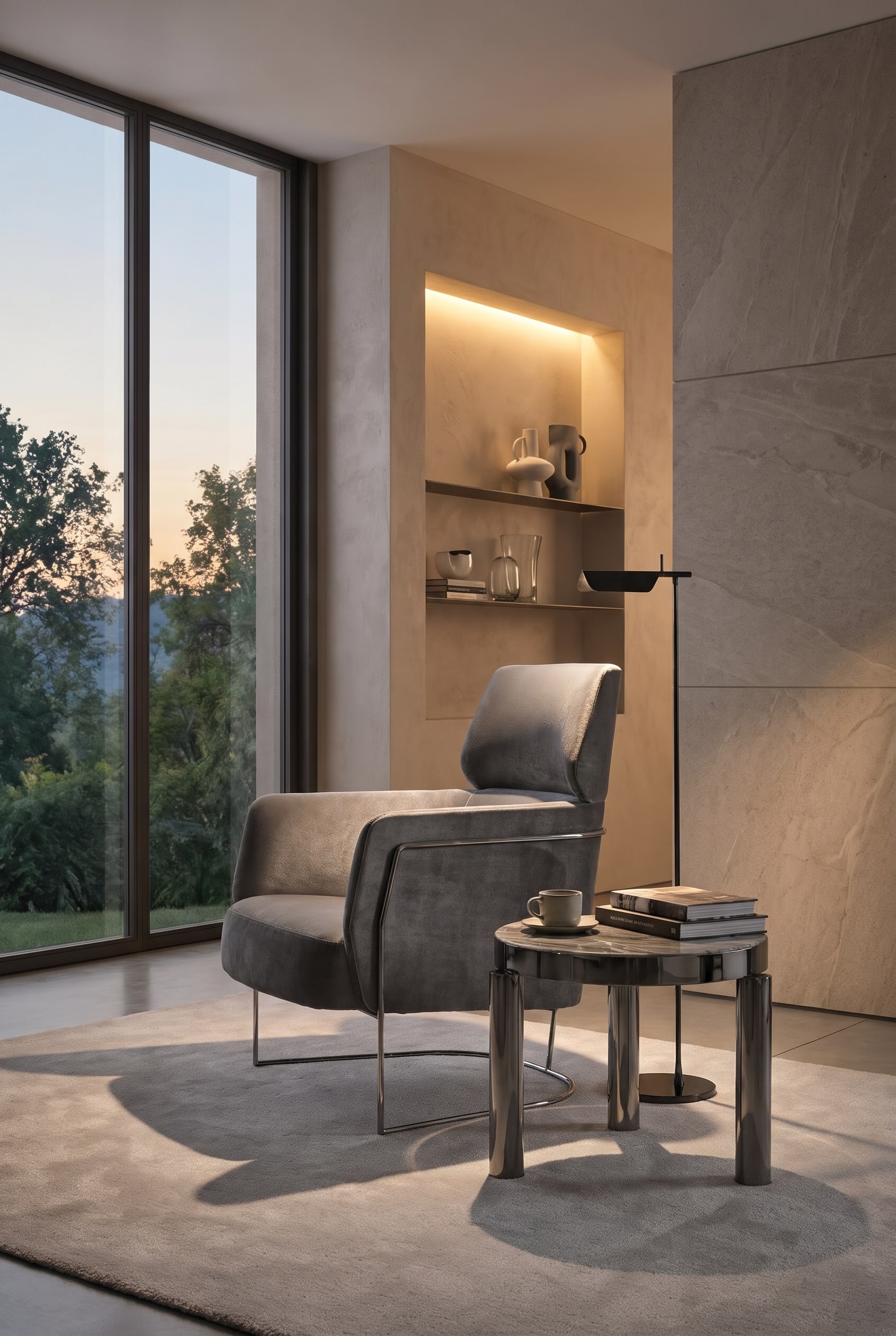 Moderner Sessel Leseplatz im Wohnzimmer Moderner Sessel Leseplatz im Wohnzimmer