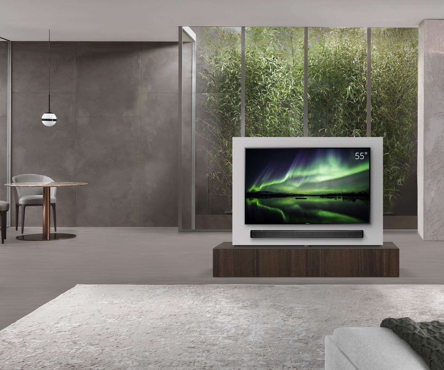 Livitalia Roto design lowboard ruimteverdeler met draaibaar TV-paneel B180 65 H33 D47 EiBr zonder oBox Livitalia Roto design lowboard ruimteverdeler met draaibaar TV-paneel B180 65 H33 D47 EiBr zonder oBox