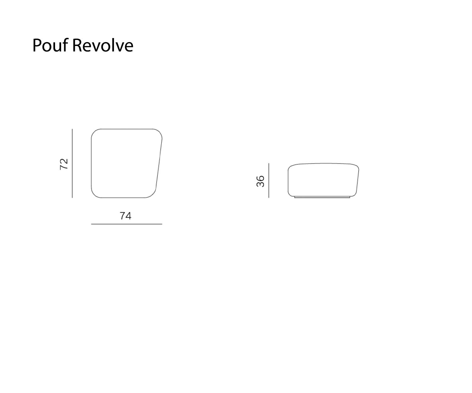 Designer Pouf Revolve Prostoria Esquisse Mesures Dimensions Designer Pouf Revolve Prostoria Esquisse Mesures Dimensions