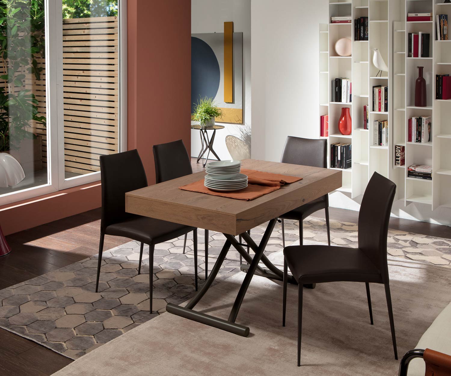 Ozzio Newood tafel T123 eetkamertafel naturel eiken Ozzio Newood tafel T123 eetkamertafel naturel eiken