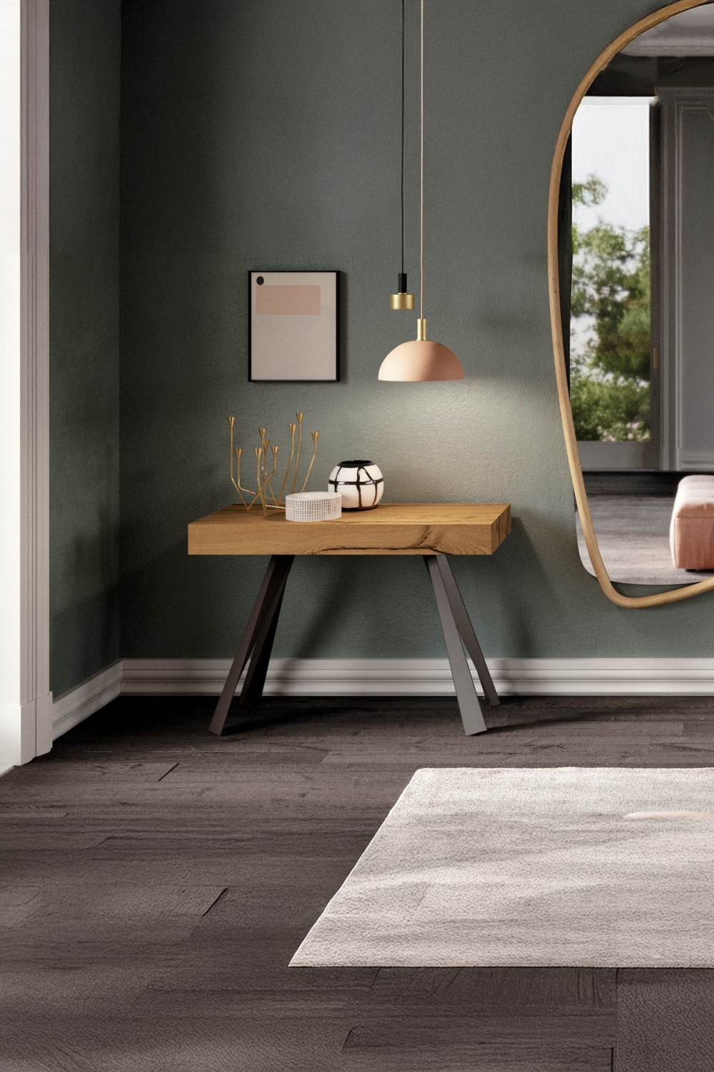 hal-met-console-hanglampen-en-wandspiegel-in-moderne-designs