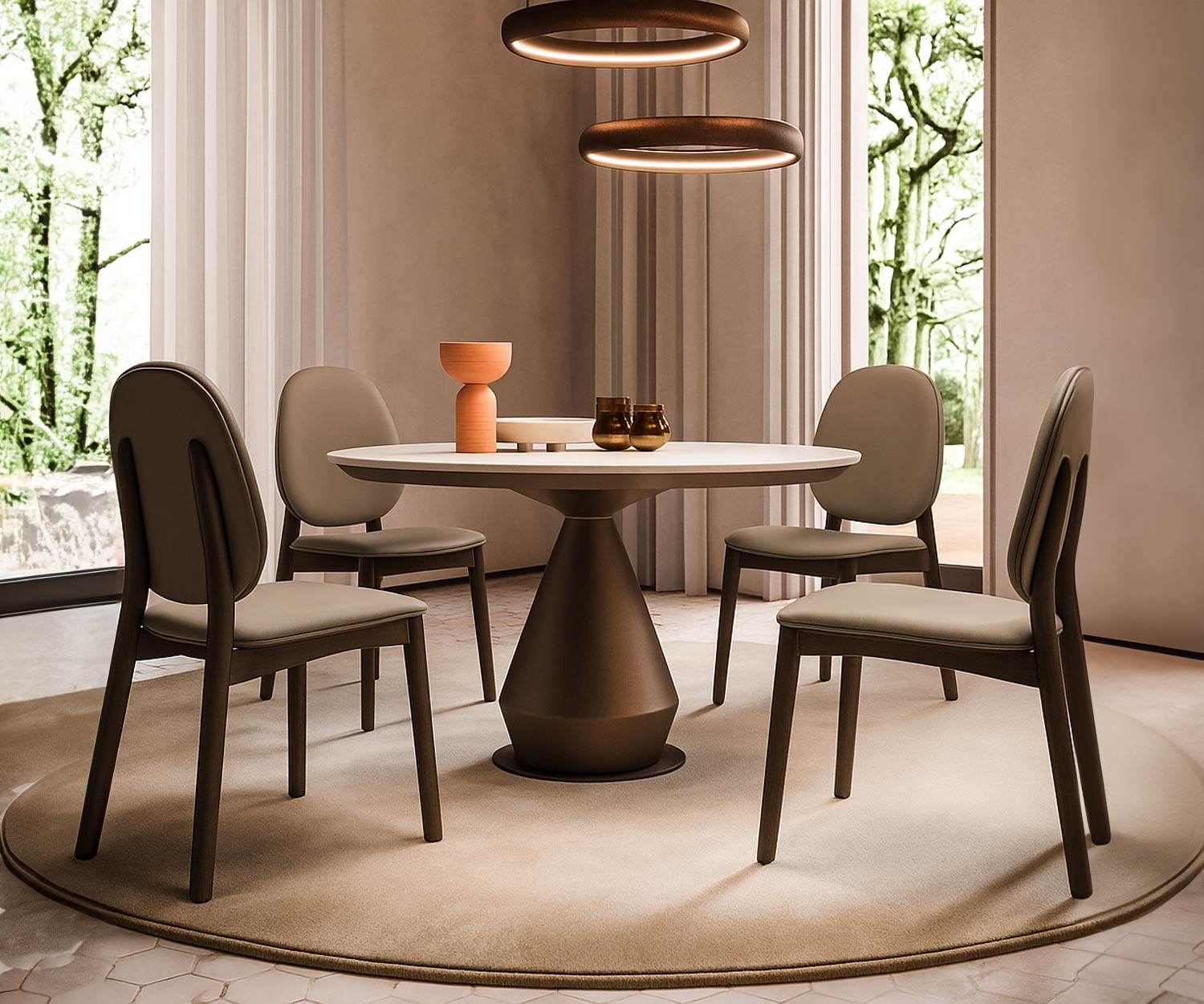 Ozzio Lycos eettafel rond uitschuifbaar