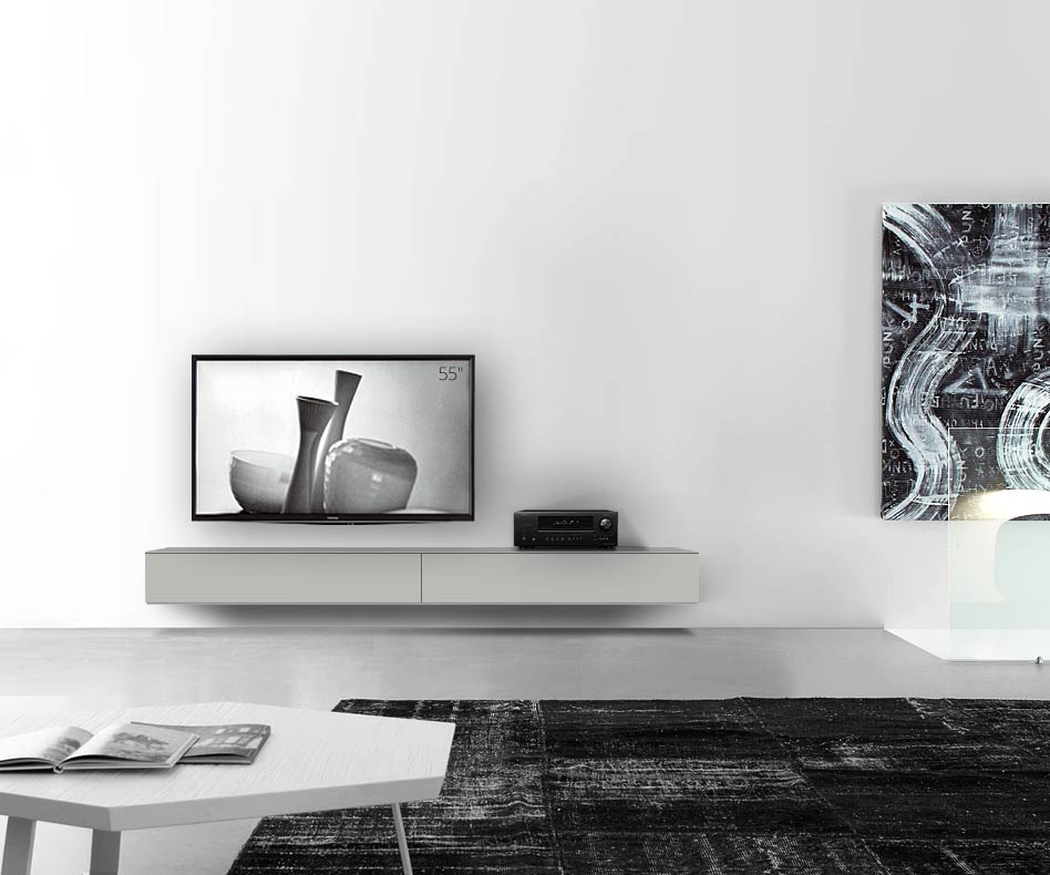 /Design Lowboard Wand B240 H25 5 gris clair mat /Design Lowboard Wand B240 H25 5 gris clair mat