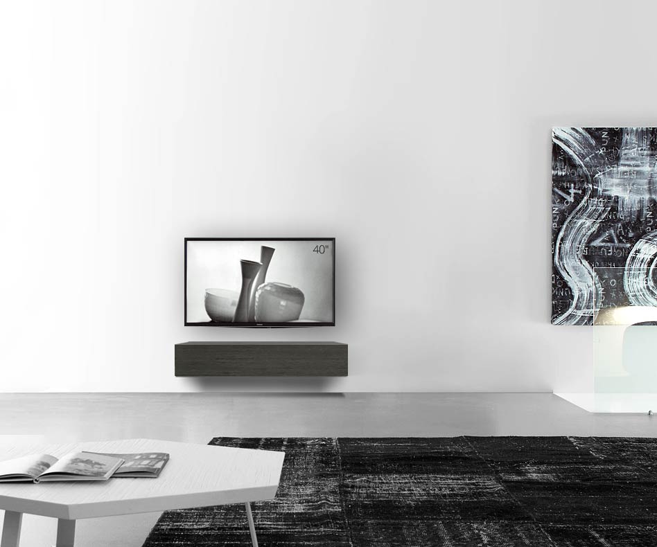 Livitalia Bois Design Lowboard Configurateur mural 120 cm 24 cm 56 cm Chêne gris Livitalia Bois Design Lowboard Configurateur mural 120 cm 24 cm 56 cm Chêne gris