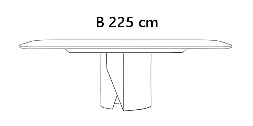B 225 cm / H 75,6 cm / T 108 cm